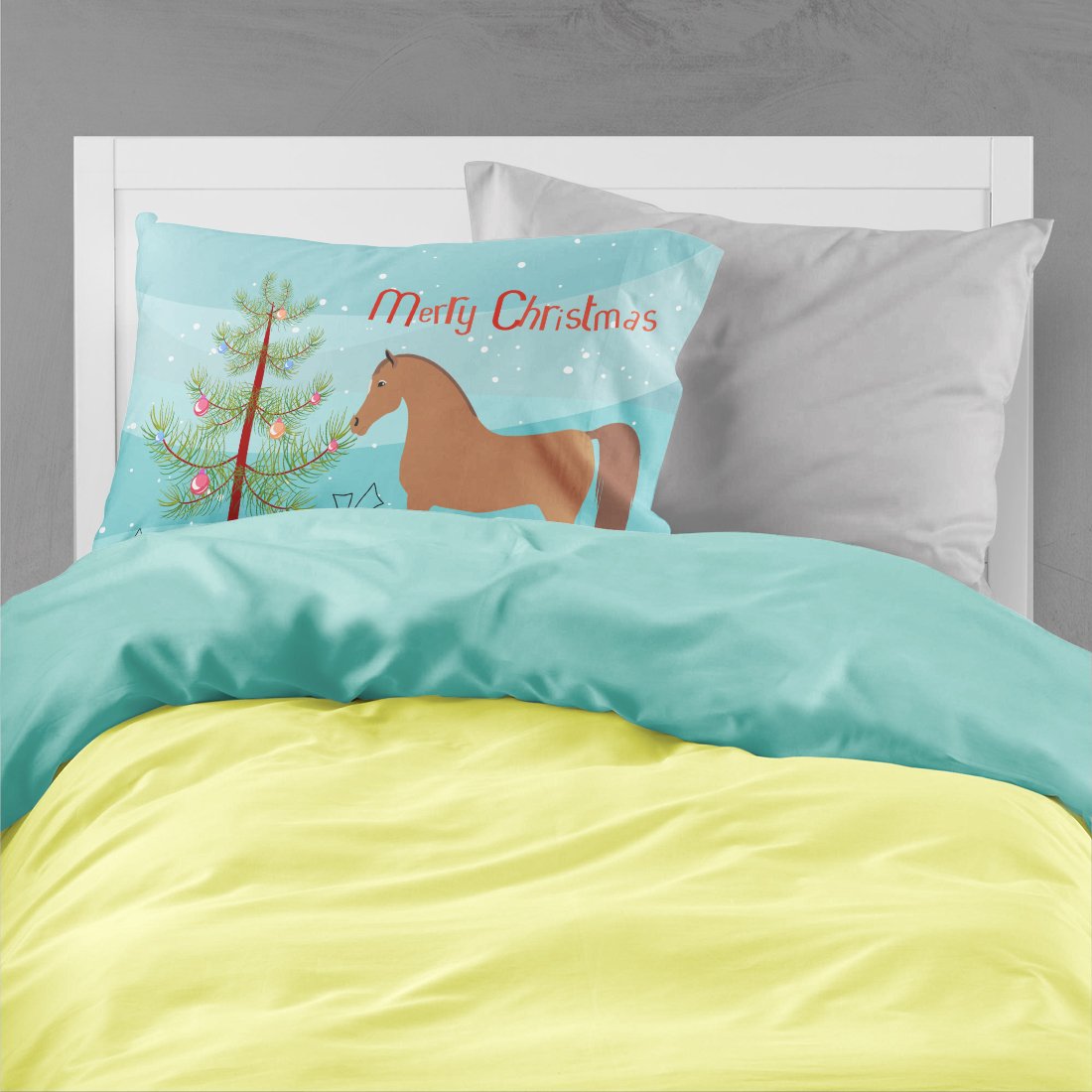 Arabian Horse Christmas Standard Pillowcase Lightweight Super Soft Easy Care Decorative Artwork Pillowcase, Standard