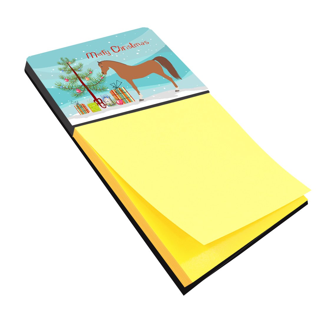 Arabian Horse Christmas Watercolor Sticky Note Holder Refillable Dispenser Desk Accessory 3x3 Pad Gift