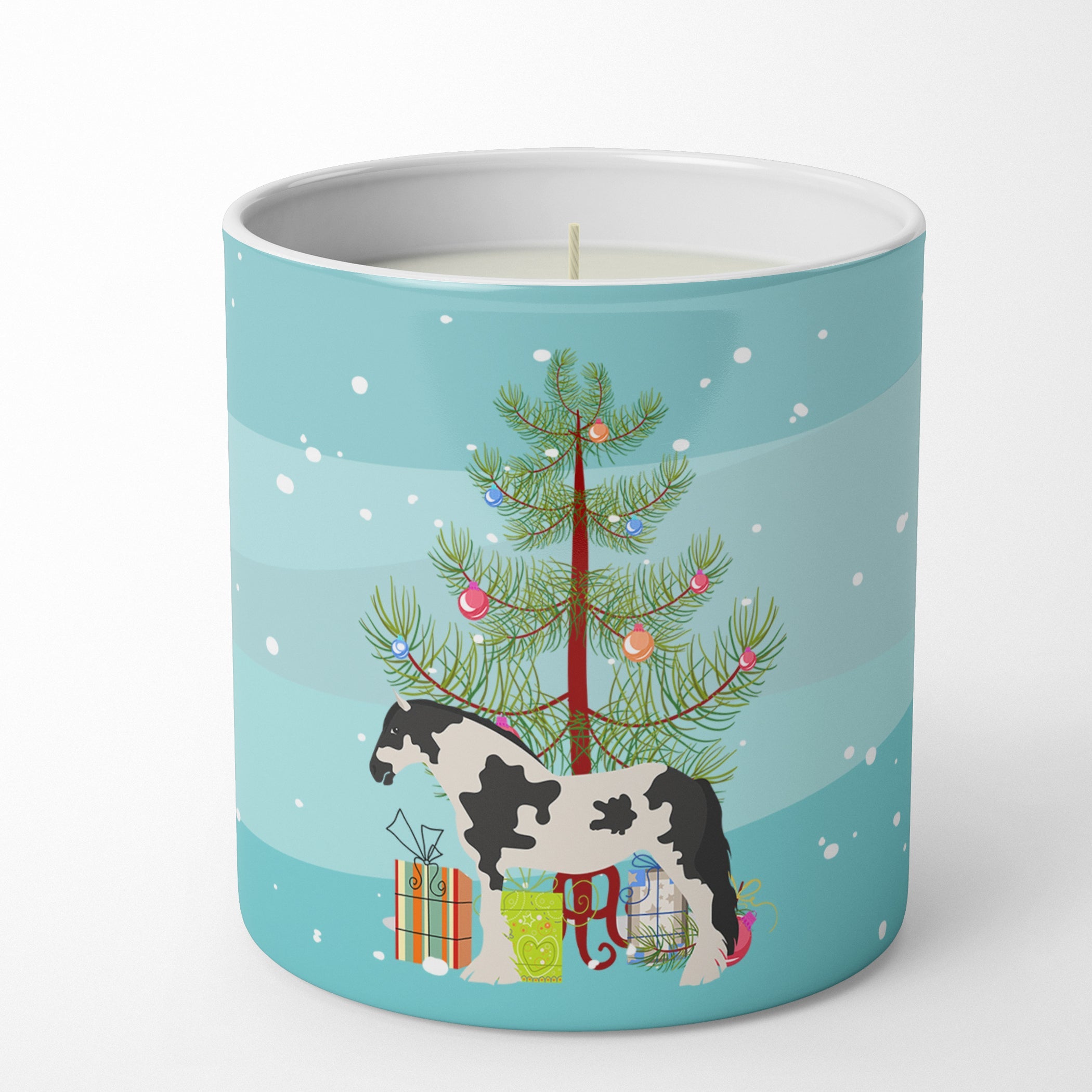 Cyldesdale Horse Christmas Decorative Soy Candle Nature Soy Wax Essential Oil Home Decor Ideal for Bedroom Kitchen Bath Office Gift, 10 oz