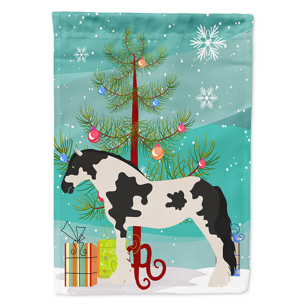 Cyldesdale Horse Christmas House Flag 28x40 Porch Sleeve Pole Decorative Outside Yard Banner Artwork Wall Hanging, Polyester
