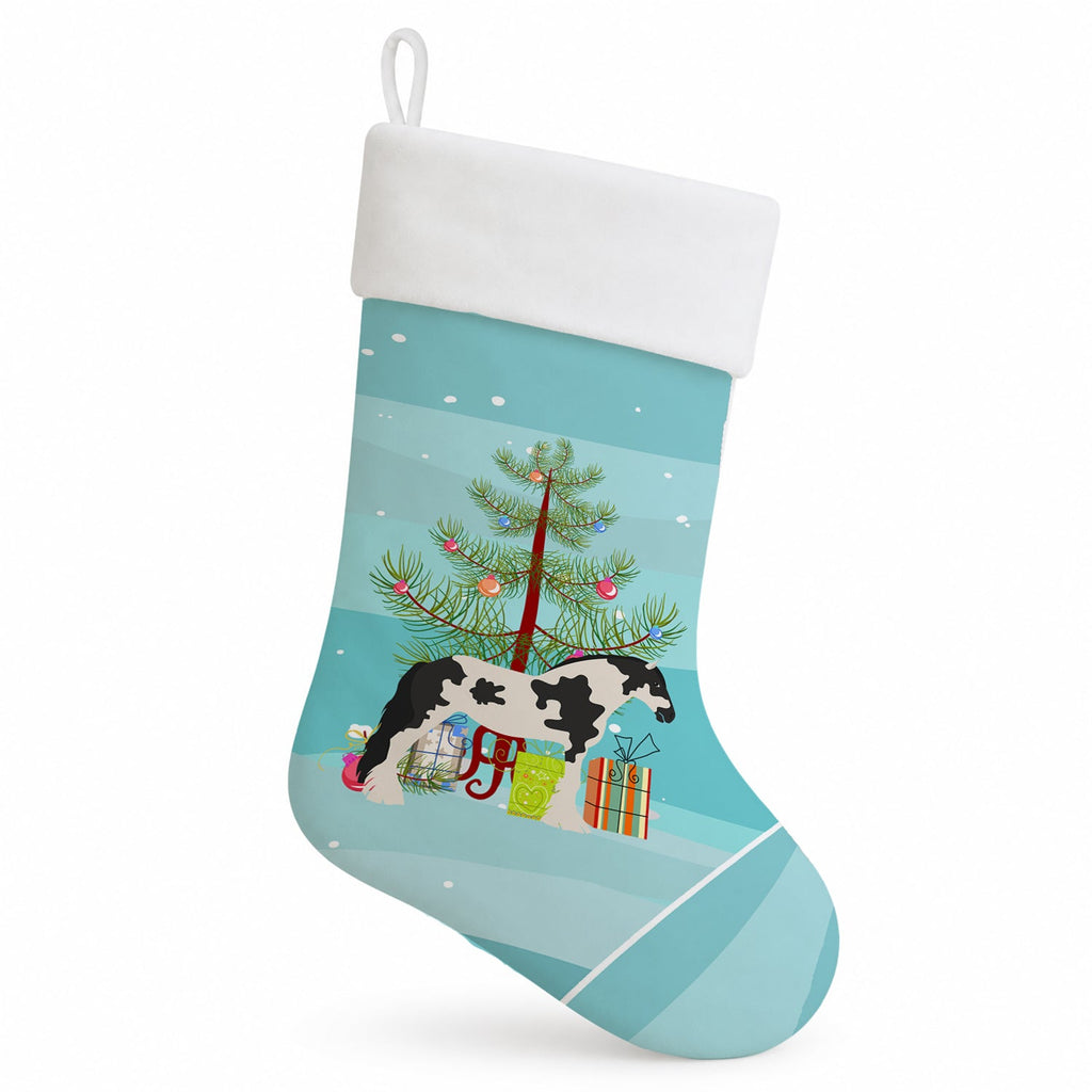Cyldesdale Horse Christmas Holiday Stocking Double-Sided Print, Polyester Suede,11x18, Made in USA