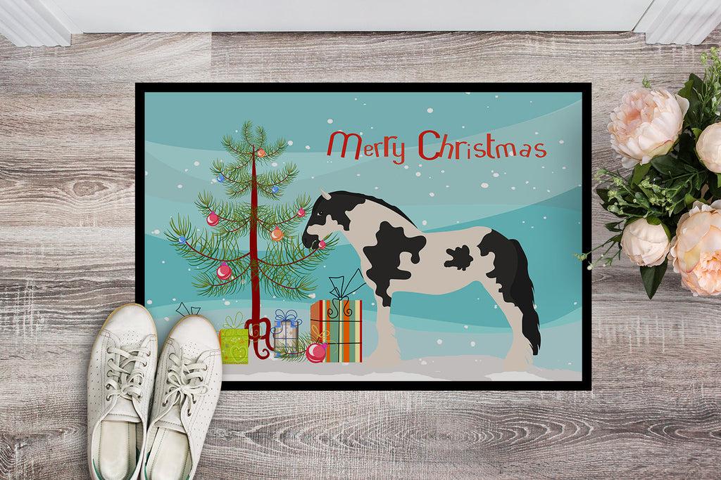 Cyldesdale Horse Christmas Doormat Indoor Outdoor 18H X 27W Front Door Mat Rugs for Entryway, Non Slip Washable