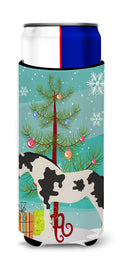 Cyldesdale Horse Christmas Slim Can Hugger , Insulated Foam Hugger for 12 oz Slim Cans, Beer Bottles & Water Bottles, Printed in USA