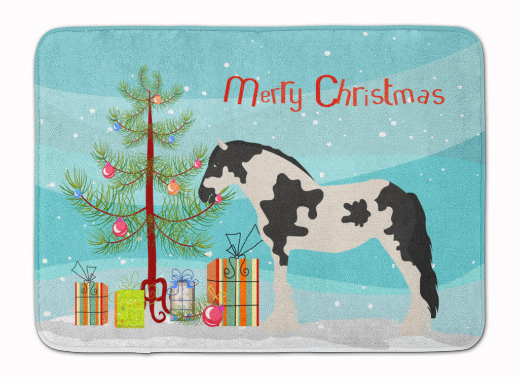 Cyldesdale Horse Christmas Memory Foam Kitchen Mat Machine Washable Anti-Fatigue Cushion Comfort Bath or Kitchen Rug