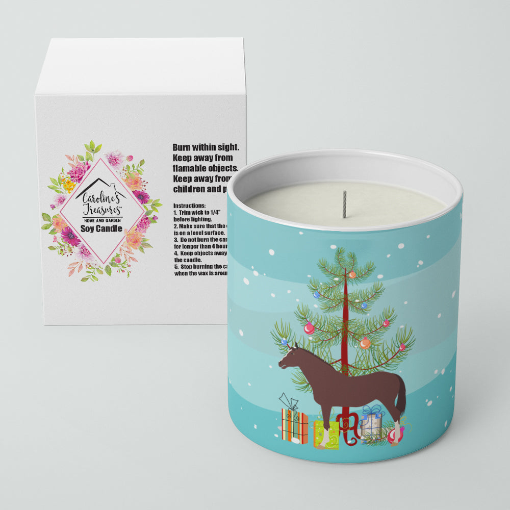 English Thoroughbred Horse Christmas Decorative Soy Candle Nature Soy Wax Essential Oil Home Decor Ideal for Bedroom Kitchen Bath Office Gift, 10 oz