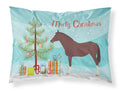 English Thoroughbred Horse Christmas Standard Pillowcase Lightweight Super Soft Easy Care Decorative Artwork Pillowcase, Standard