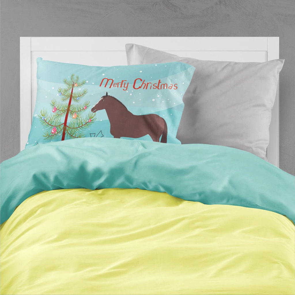 English Thoroughbred Horse Christmas Standard Pillowcase Lightweight Super Soft Easy Care Decorative Artwork Pillowcase, Standard