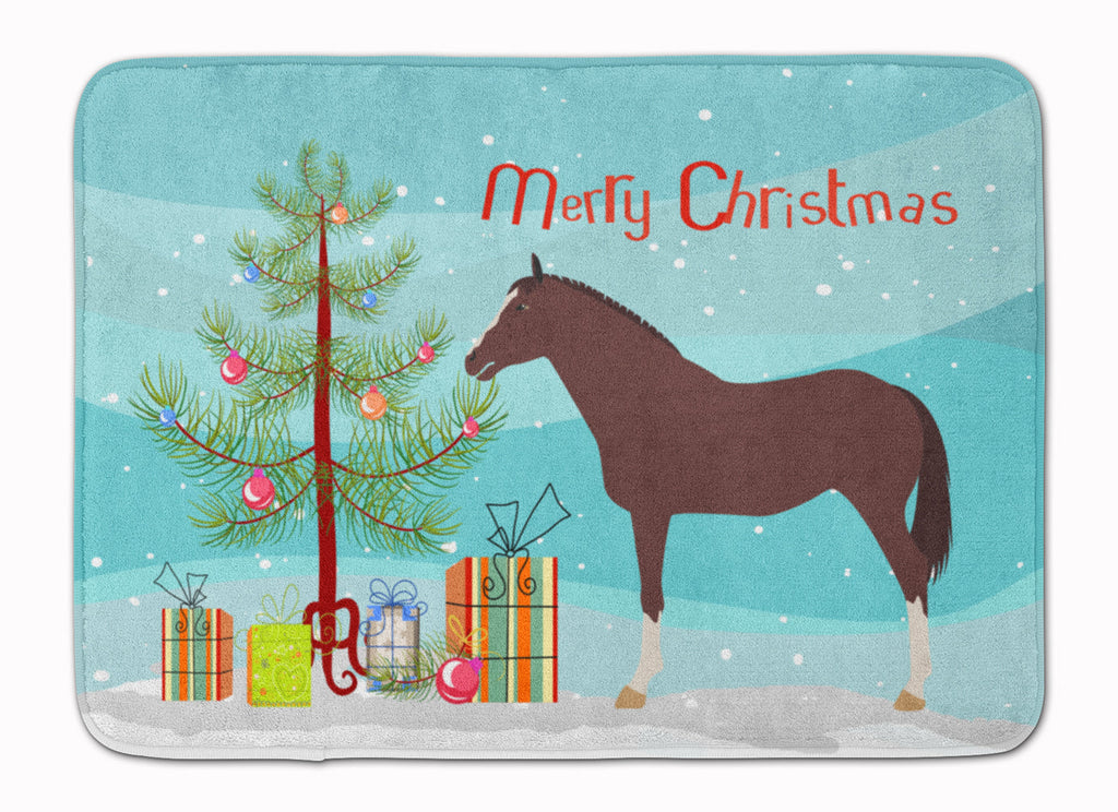 English Thoroughbred Horse Christmas Memory Foam Kitchen Mat Machine Washable Anti-Fatigue Cushion Comfort Bath or Kitchen Rug