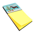 English Thoroughbred Horse Christmas Watercolor Sticky Note Holder Refillable Dispenser Desk Accessory 3x3 Pad Gift