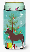 English Thoroughbred Horse Christmas Tall Boy Hugger Can Cooler Sleeve Machine Washable Drink Collapsible Insulator Beverage Insulated Holder