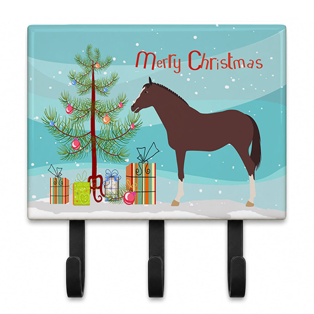 English Thoroughbred Horse Christmas Leash or Key Holder Wall Hooks, Coat Rack Wall Mount, for Hanging Keys, Towels, Aprons, Leashes