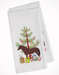 English Thoroughbred Horse Christmas Kitchen Towel Set of 2 White Dish Towels Decorative Bathroom Hand towel for Hand, Face, Hair, Yoga, Tea, Dishcloth, 19 X 28", White