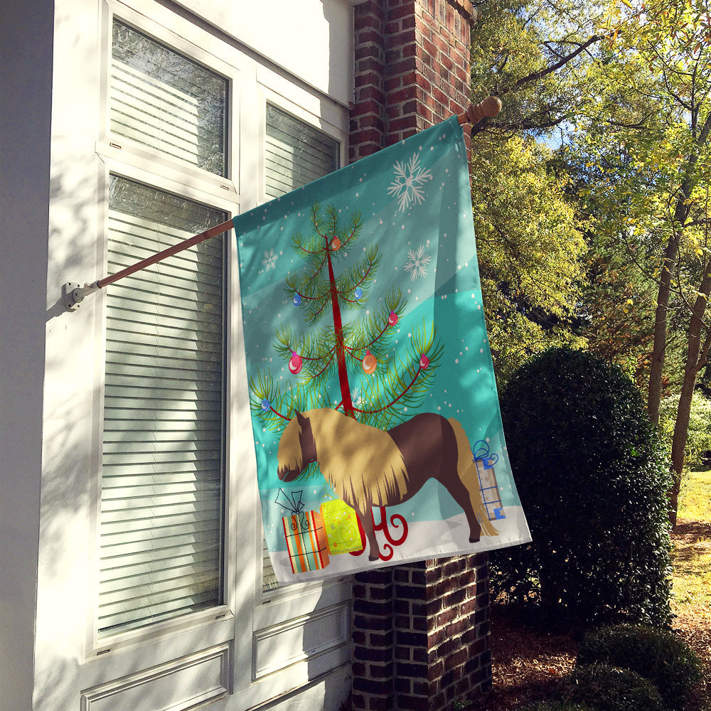 Shetland Pony Horse Christmas House Flag 28x40 Porch Sleeve Pole Decorative Outside Yard Banner Artwork Wall Hanging, Polyester