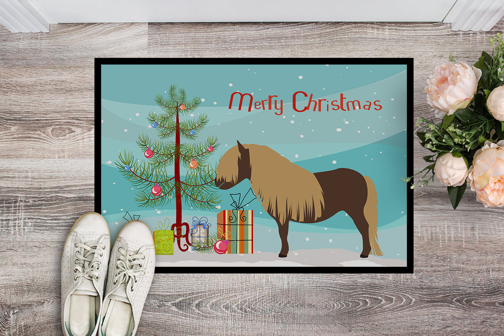 Shetland Pony Horse Christmas Doormat Indoor Outdoor 24H X 36W Front Door Mat Rugs for Entryway, Non Slip Washable Low Pile,