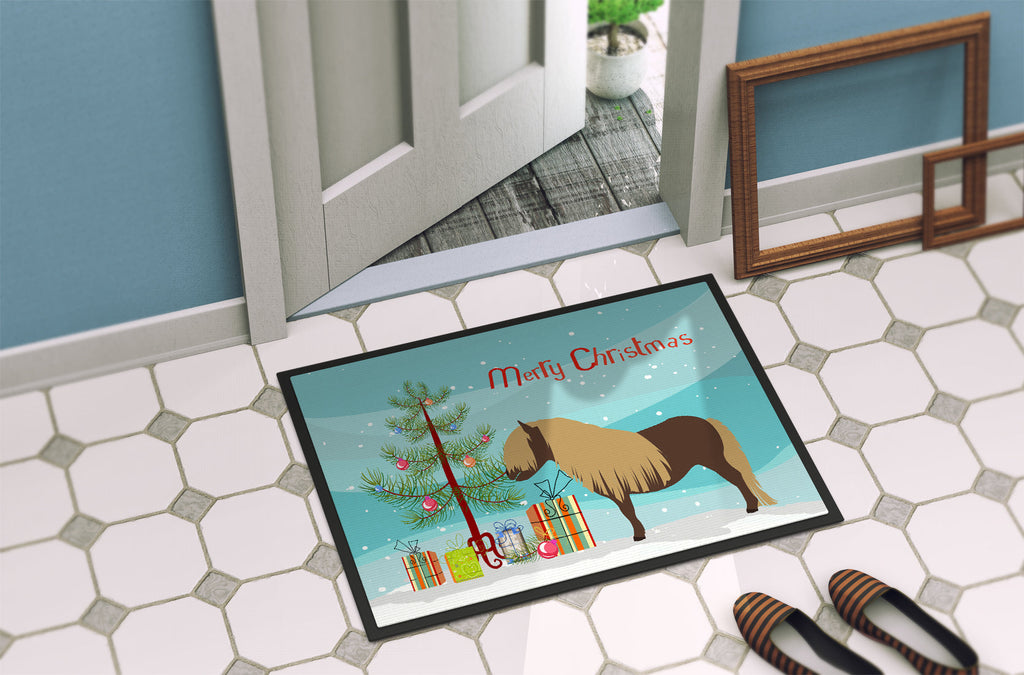 Shetland Pony Horse Christmas Doormat Indoor Outdoor 24H X 36W Front Door Mat Rugs for Entryway, Non Slip Washable Low Pile,