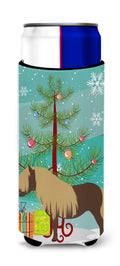 Shetland Pony Horse Christmas Slim Can Hugger , Insulated Foam Hugger for 12 oz Slim Cans, Beer Bottles & Water Bottles, Printed in USA