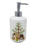 Shetland Pony Horse Christmas Ceramic Soap Dispenser , Empty Refillable Hand Soap Pump Bottle for Bathroom Kitchen