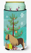 Shetland Pony Horse Christmas Tall Boy Hugger Can Cooler Sleeve Machine Washable Drink Collapsible Insulator Beverage Insulated Holder