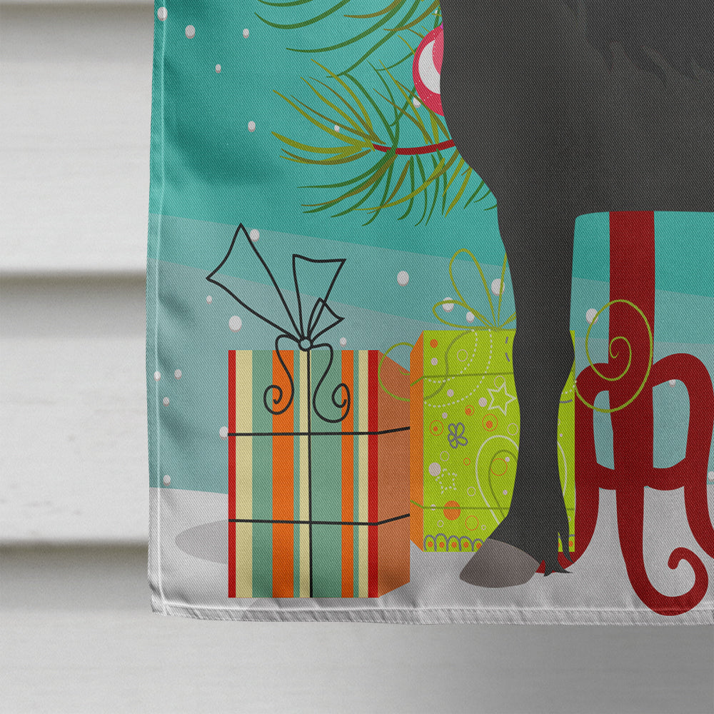 Friesian Horse Christmas House Flag 28x40 Porch Sleeve Pole Decorative Outside Yard Banner Artwork Wall Hanging, Polyester