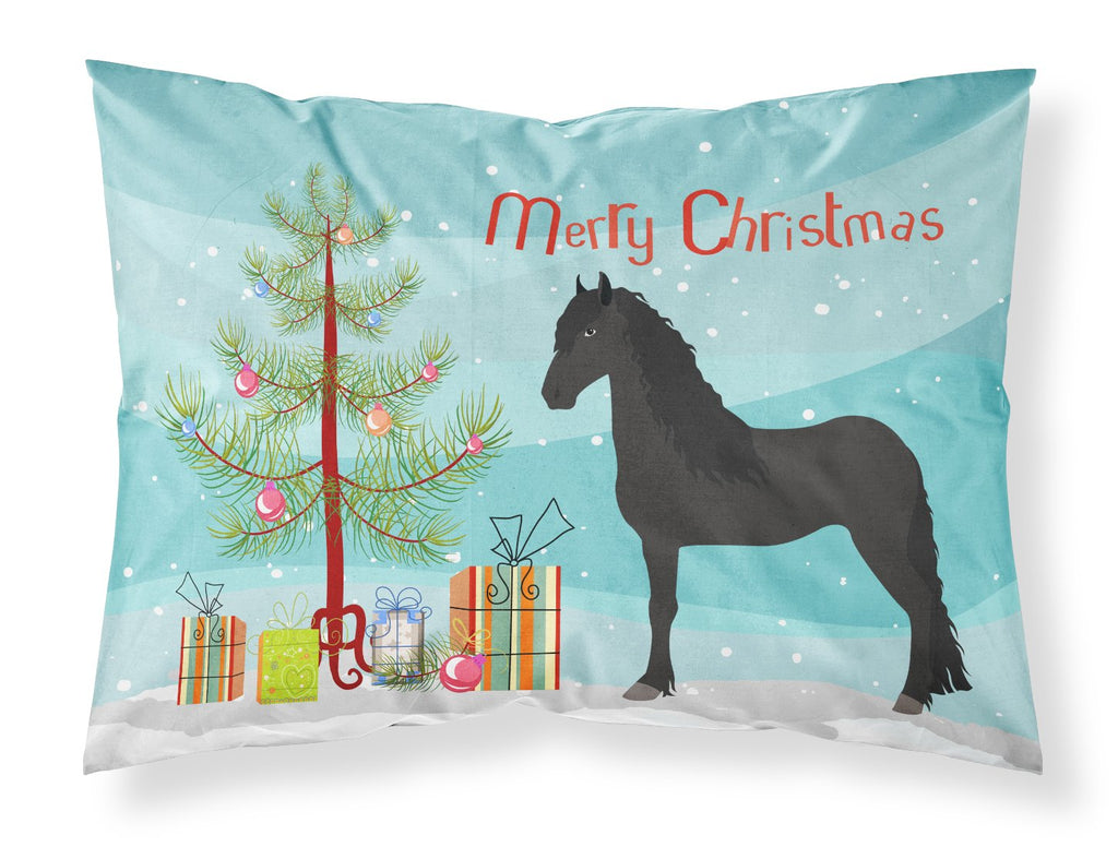 Friesian Horse Christmas Standard Pillowcase Lightweight Super Soft Easy Care Decorative Artwork Pillowcase, Standard