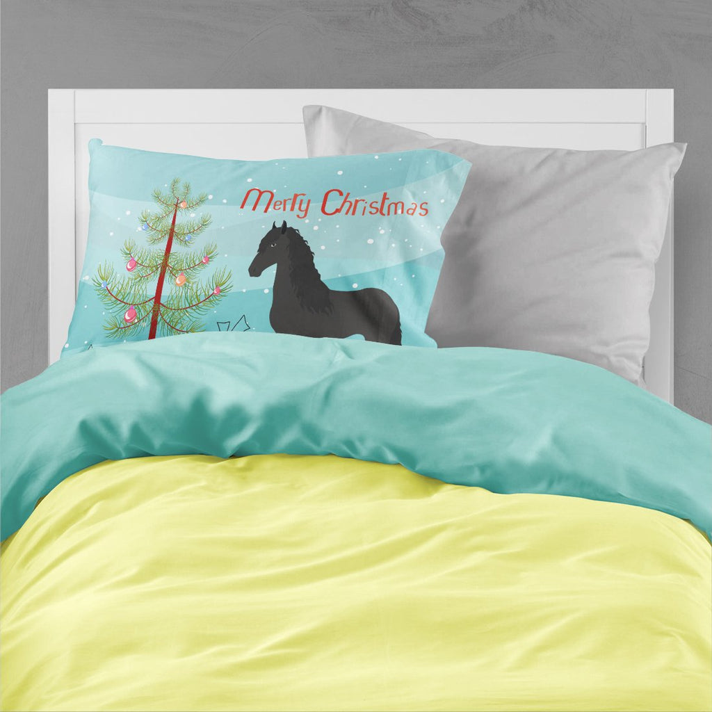 Friesian Horse Christmas Standard Pillowcase Lightweight Super Soft Easy Care Decorative Artwork Pillowcase, Standard