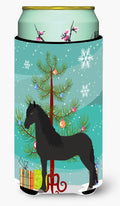 Friesian Horse Christmas Tall Boy Hugger Can Cooler Sleeve Machine Washable Drink Collapsible Insulator Beverage Insulated Holder