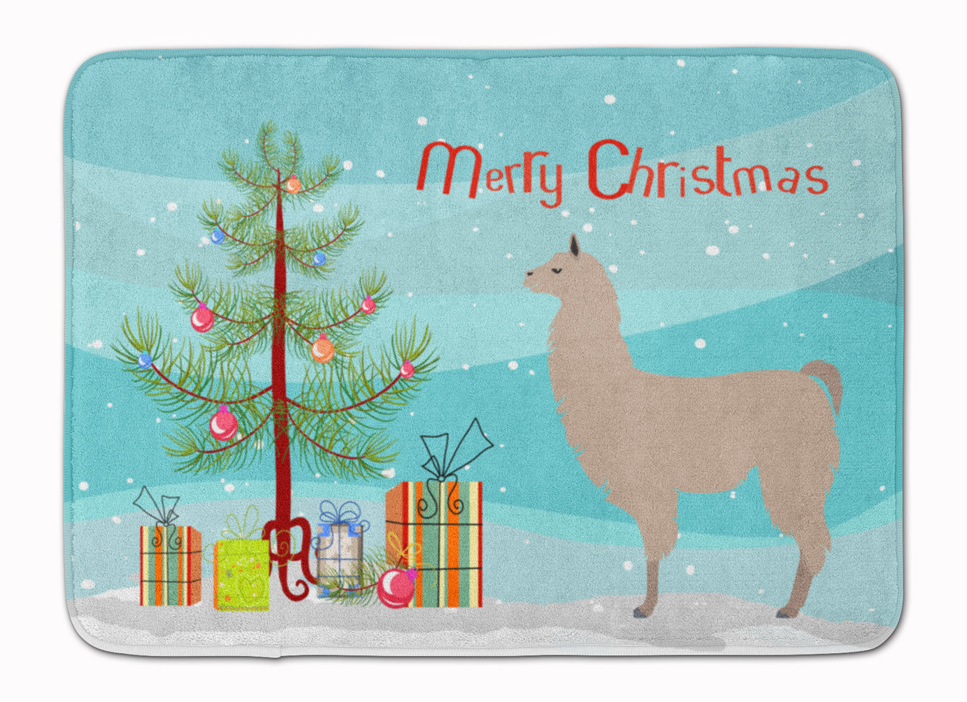 Llama Christmas Memory Foam Kitchen Mat Machine Washable Anti-Fatigue Cushion Comfort Bath or Kitchen Rug