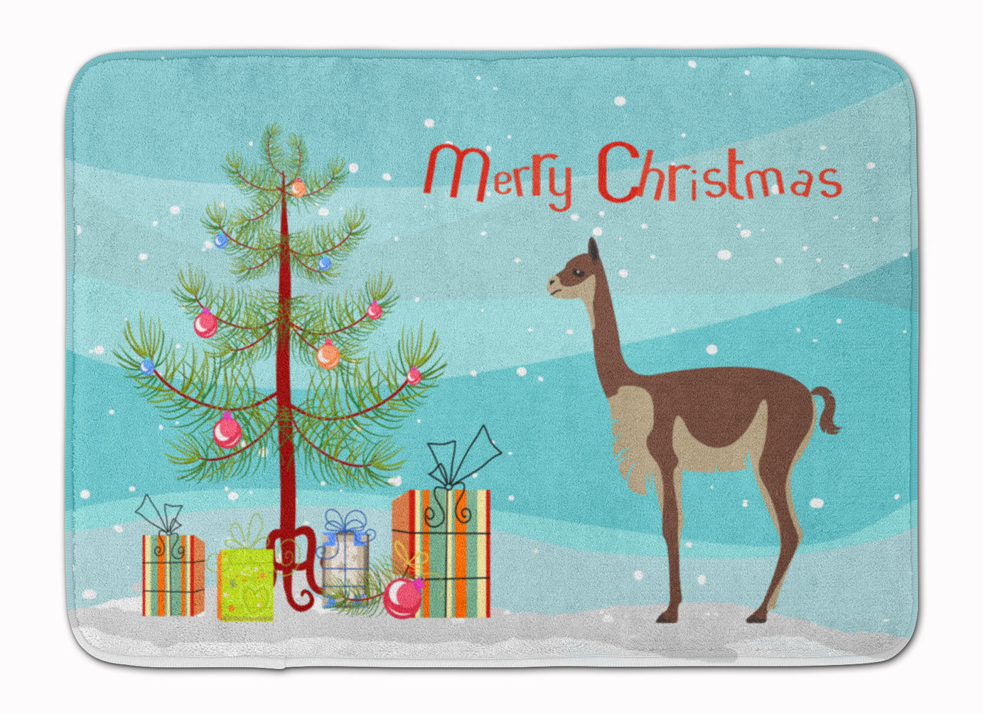 Vicugna or Vicuna Christmas Memory Foam Kitchen Mat Machine Washable Anti-Fatigue Cushion Comfort Bath or Kitchen Rug