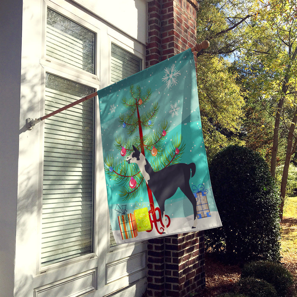 Llama Q' Ara Christmas House Flag 28x40 Porch Sleeve Pole Decorative Outside Yard Banner Artwork Wall Hanging, Polyester