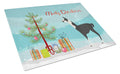 Llama Q' Ara Christmas Cutting Board Tempered Glass Kitchen Cutting Surface, Heat Resistant Chopping, Non-Slip Feet, Food Prep & Serving