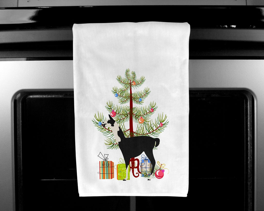 Llama Q' Ara Christmas Kitchen Towel Set of 2 White Dish Towels Decorative Bathroom Hand towel for Hand, Face, Hair, Yoga, Tea, Dishcloth, 19 X 28", White