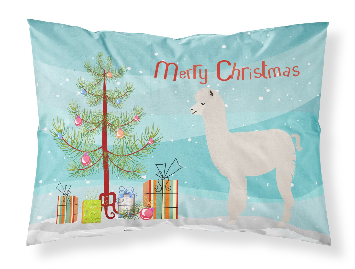 Alpaca Christmas Standard Pillowcase Lightweight Super Soft Easy Care Decorative Artwork Pillowcase, Standard