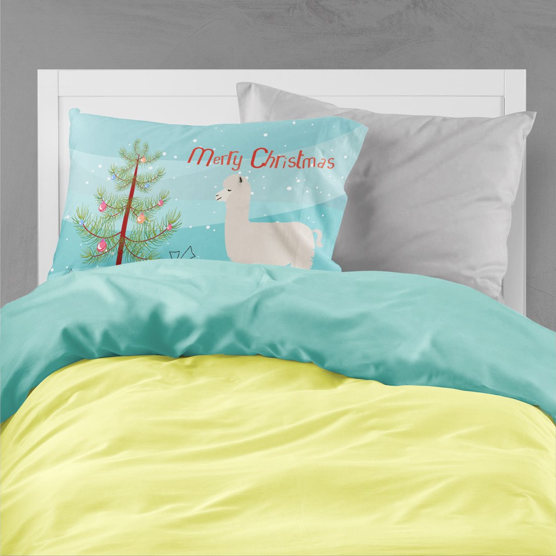 Alpaca Christmas Standard Pillowcase Lightweight Super Soft Easy Care Decorative Artwork Pillowcase, Standard