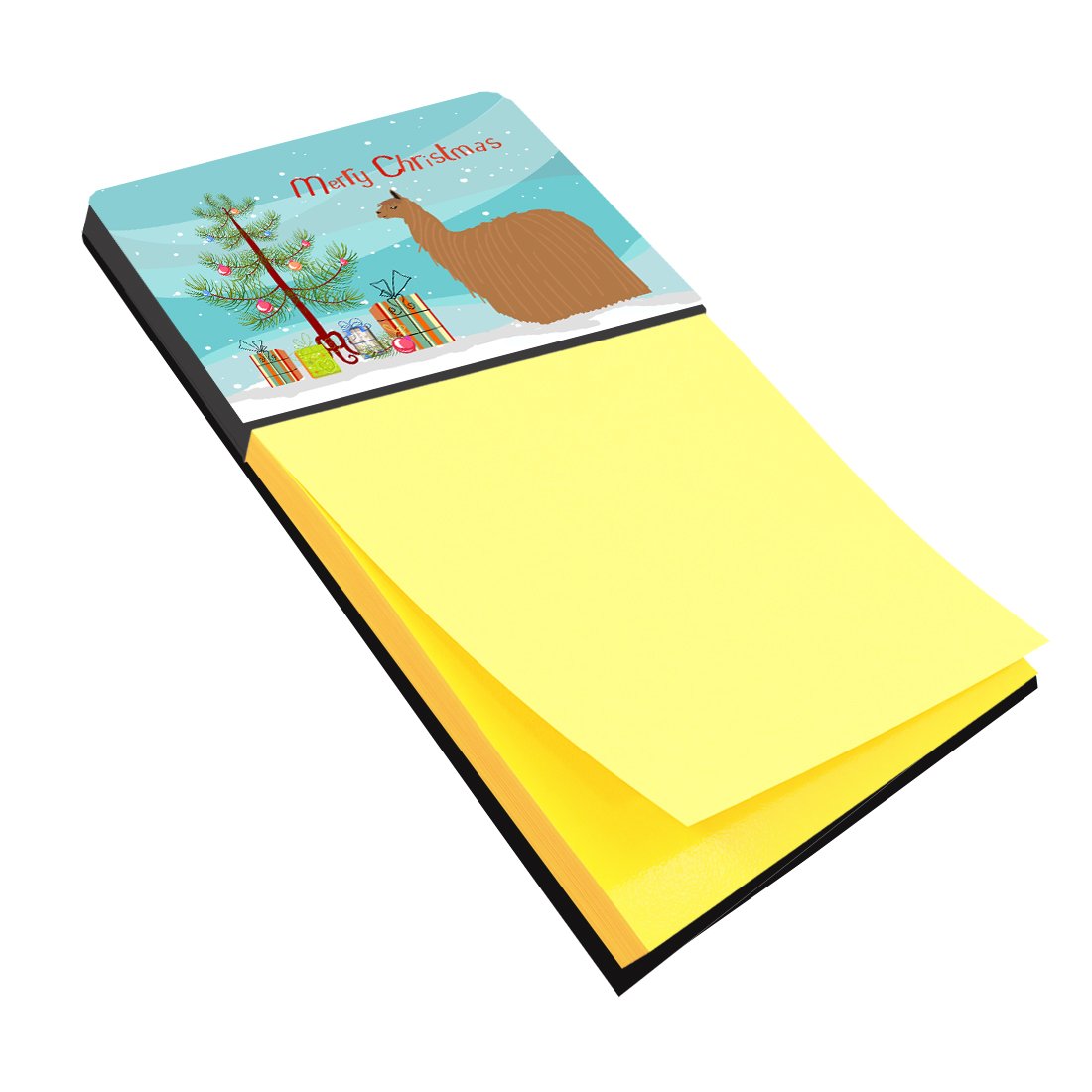 Alpaca Suri Christmas Watercolor Sticky Note Holder Refillable Dispenser Desk Accessory 3x3 Pad Gift
