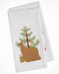 Alpaca Suri Christmas Kitchen Towel Set of 2 White Dish Towels Decorative Bathroom Hand towel for Hand, Face, Hair, Yoga, Tea, Dishcloth, 19 X 28", White