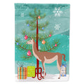 Guanaco Christmas House Flag 28x40 Porch Sleeve Pole Decorative Outside Yard Banner Artwork Wall Hanging, Polyester
