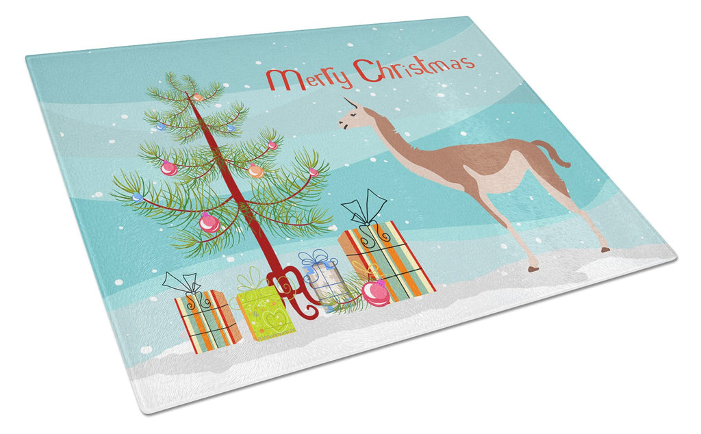 Guanaco Christmas Cutting Board Tempered Glass Kitchen Cutting Surface, Heat Resistant Chopping, Non-Slip Feet, Food Prep & Serving