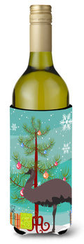Emu Christmas Wine Bottle Hugger Gift Sleeve for Standard 750 ml Bottles, Insulated Reusable Also Fits Mini Shot & Pint Bottles