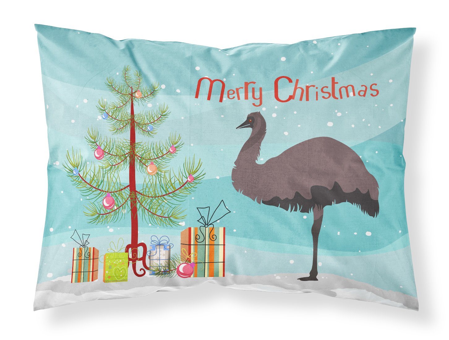 Emu Christmas Standard Pillowcase Lightweight Super Soft Easy Care Decorative Artwork Pillowcase, Standard