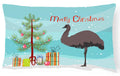 Emu Christmas Decorative Throw Pillow 12x16 Indoor Outdoor Accent Cushion, Fabric Cover with Insert for Sofa, Bed, Porch & Living Room