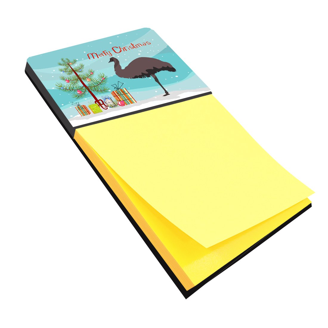 Emu Christmas Watercolor Sticky Note Holder Refillable Dispenser Desk Accessory 3x3 Pad Gift