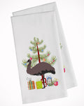Emu Christmas Kitchen Towel Set of 2 White Dish Towels Decorative Bathroom Hand towel for Hand, Face, Hair, Yoga, Tea, Dishcloth, 19 X 28", White