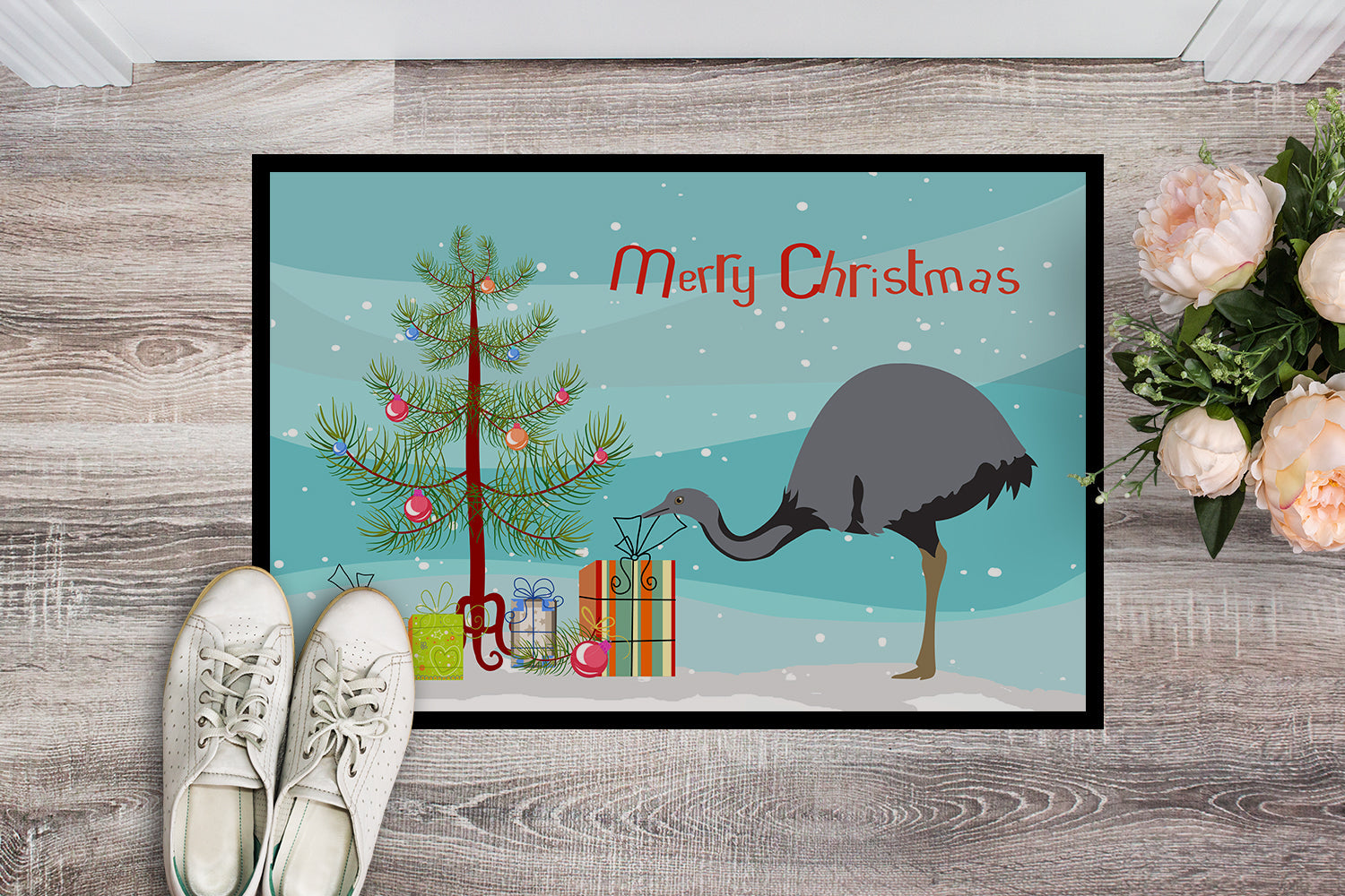 Rhea  Christmas Doormat Indoor Outdoor 24H X 36W Front Door Mat Rugs for Entryway, Non Slip Washable Low Pile,