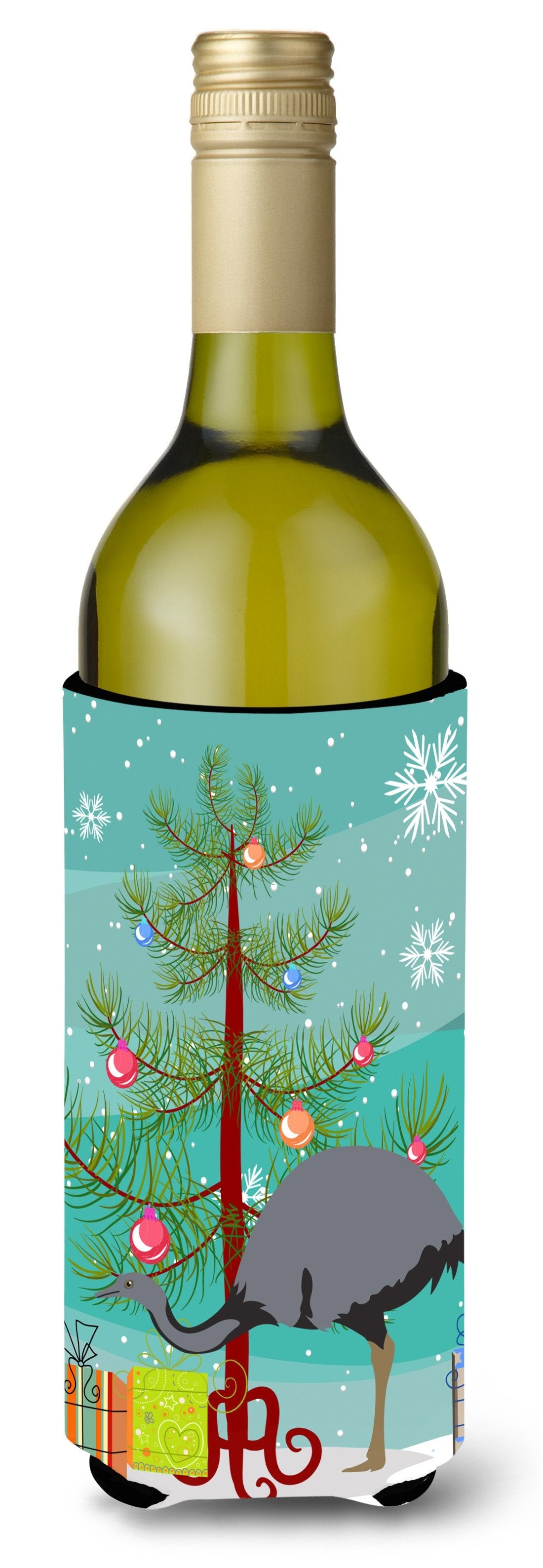 Rhea  Christmas Wine Bottle Hugger Gift Sleeve for Standard 750 ml Bottles, Insulated Reusable Also Fits Mini Shot & Pint Bottles