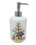 Rhea  Christmas Ceramic Soap Dispenser , Empty Refillable Hand Soap Pump Bottle for Bathroom Kitchen