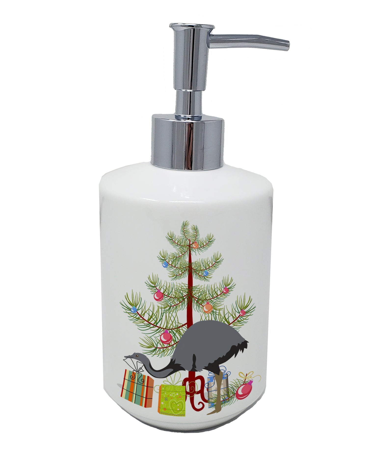 Rhea  Christmas Ceramic Soap Dispenser , Empty Refillable Hand Soap Pump Bottle for Bathroom Kitchen
