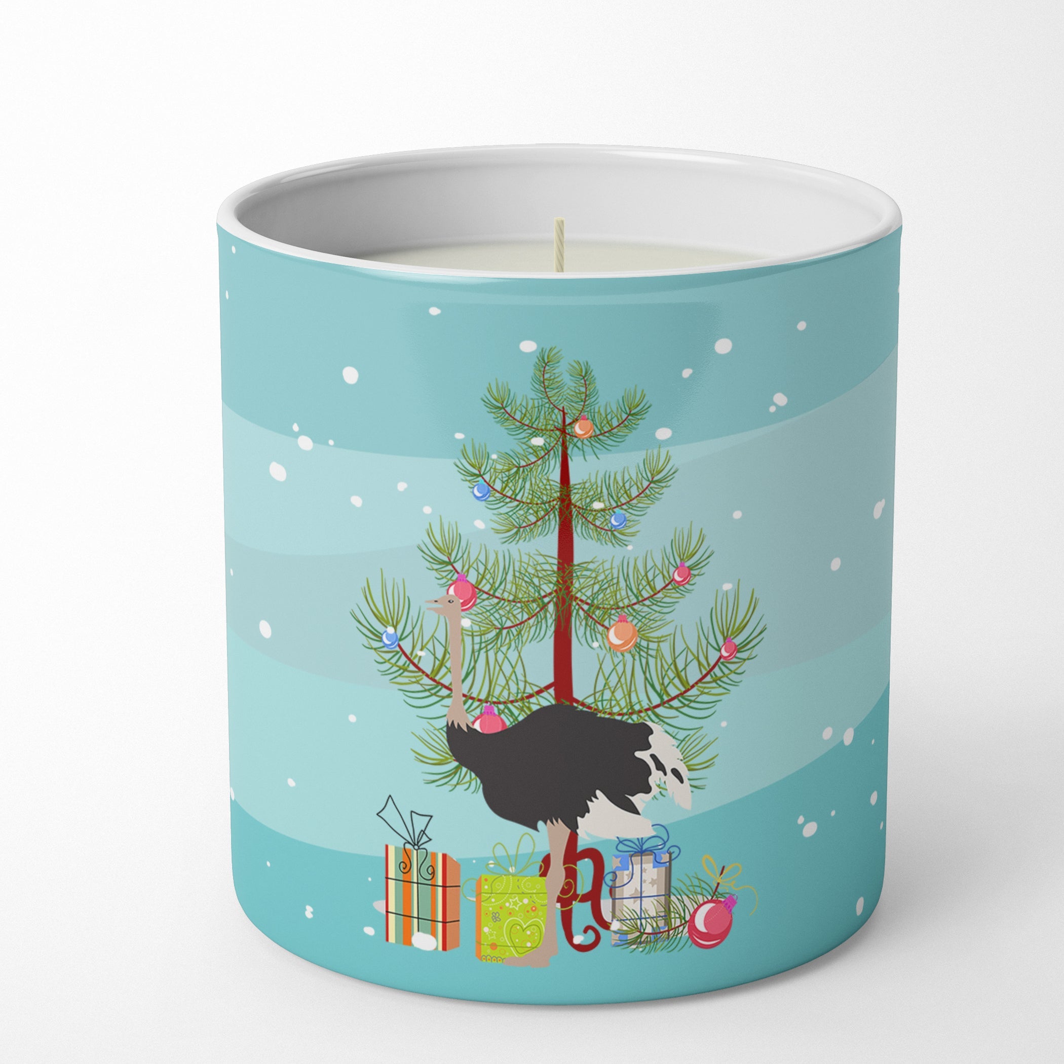Common Ostrich Christmas Decorative Soy Candle Nature Soy Wax Essential Oil Home Decor Ideal for Bedroom Kitchen Bath Office Gift, 10 oz