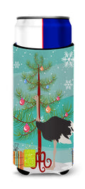Common Ostrich Christmas Slim Can Hugger , Insulated Foam Hugger for 12 oz Slim Cans, Beer Bottles & Water Bottles, Printed in USA
