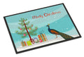 Indian Peacock Peafowl Christmas Doormat Indoor Outdoor 24H X 36W Front Door Mat Rugs for Entryway, Non Slip Washable Low Pile,