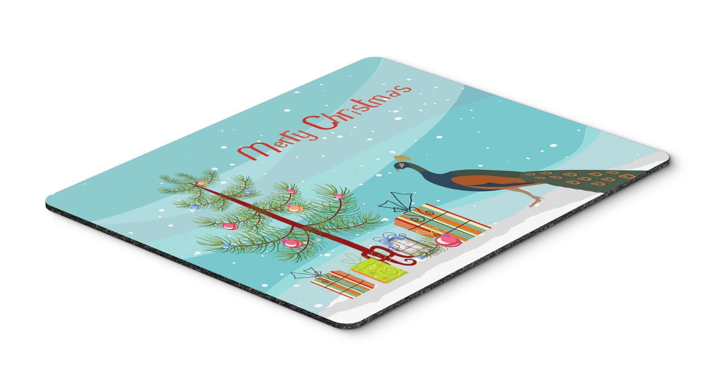 Indian Peacock Peafowl Christmas Mouse Pad, Heat Resistant Trivet Hot Pad , Non Slip Rubber Desk Mat, Kitchen Counter Protector, Home Office Decor Gift